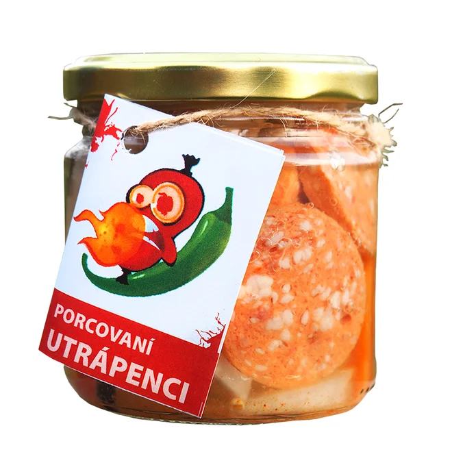 Porcovaný chilli utopenec s morugou, 150 g