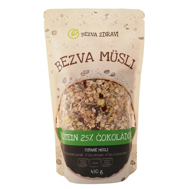 Proteinové Bezva müsli "25 % čokoládové" (450 g)