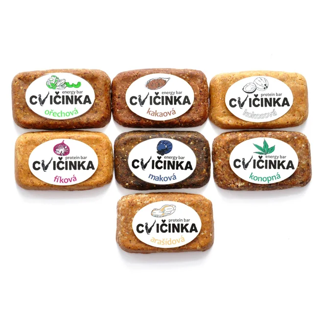 7× raw tyčinka Cvičinka, 7× 100 g