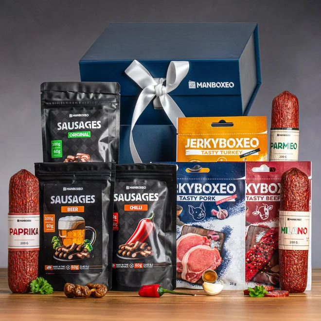 Giftboxeo dárkový box (royal blue) - Pro masožravce