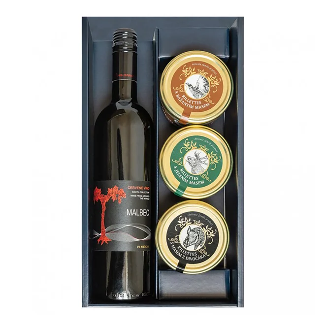 Kazeta Malbec & rillettes divočina
