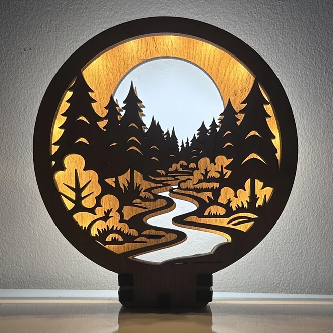 Obrazová lampa "V lese"