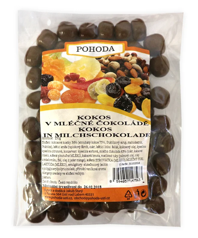 250 g Kokosové kocky v mliečnej čokoláde