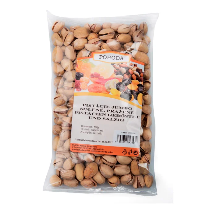 Pistácie Jumbo pražené solené, 500 g