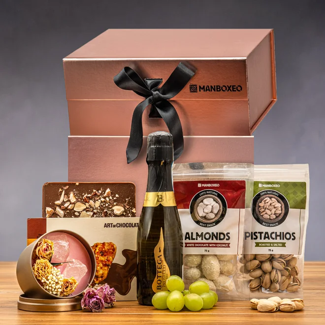 Giftboxeo dárkový box (rose gold) - Prosecco