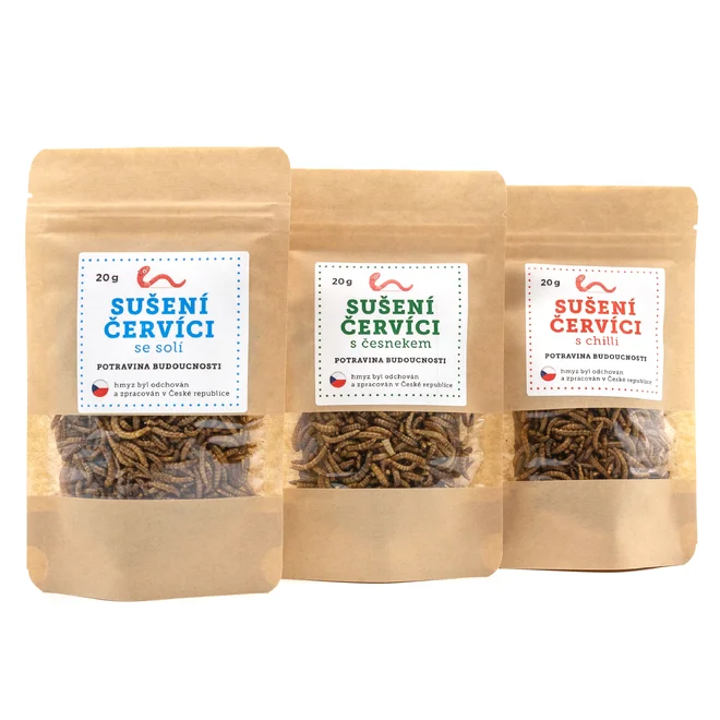 3 x 20 g Balenie sušených červíkov (MIX príchutí)