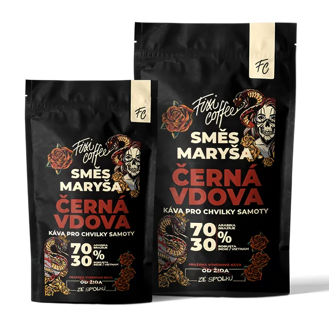 Káva z českej pražiarne "Černá vdova" (balenie: doypack)