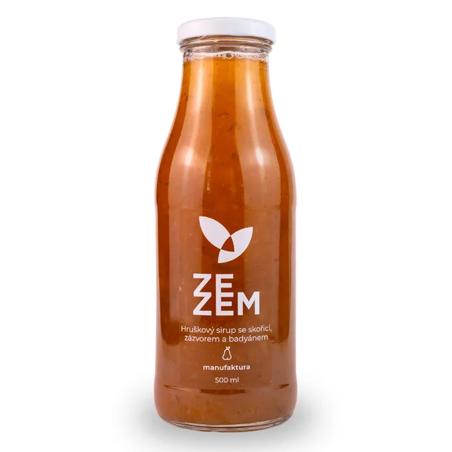 Hruškový sirup se skořicí, zázvorem a badyánem, 500 ml