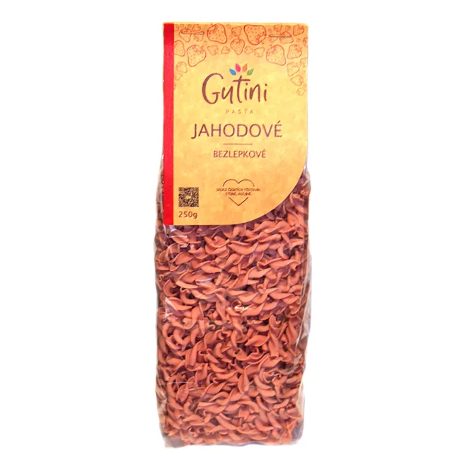 Jahodové těstoviny bez lepku a kukuřičné mouky (250 g)