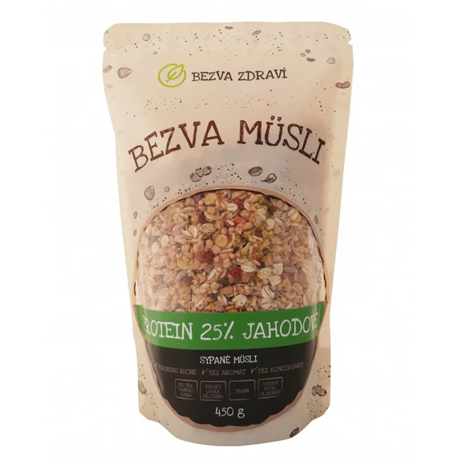 Proteinové Bezva müsli "25 % jahodové" (450 g)