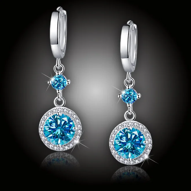 Náušnice Brillance Luna Sea Blue