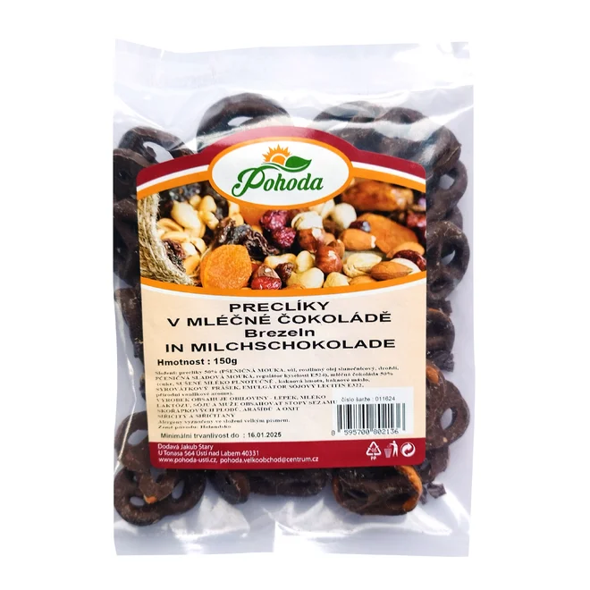 Preclíky v mléčné čokoládě, 150 g
