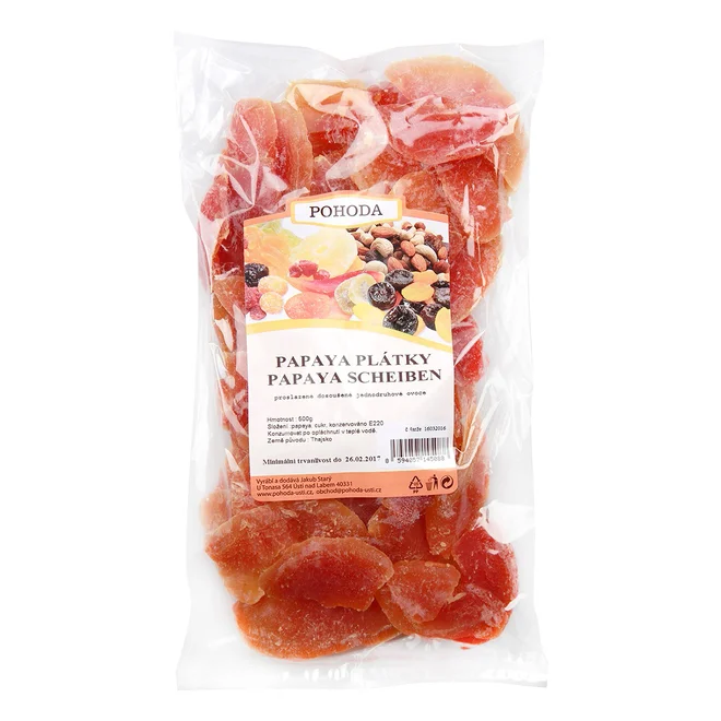 Papaya plátky, 500 g