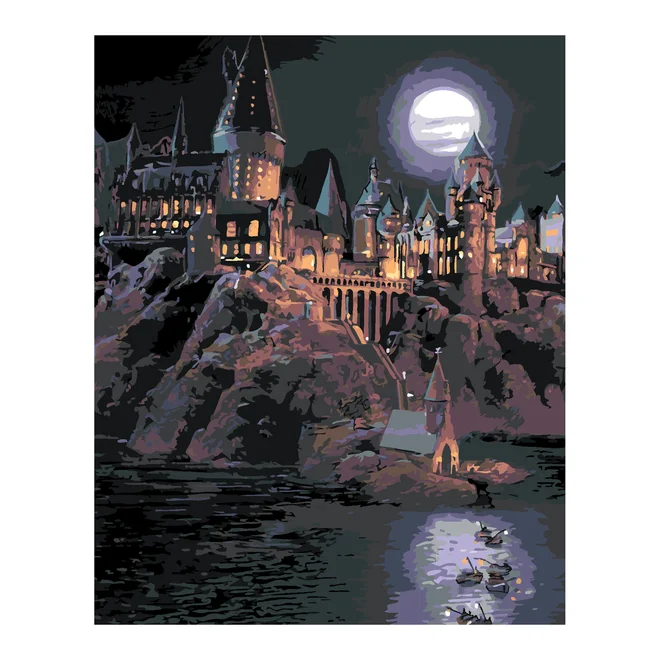 Studenti připlouvají k Bradavicím - Harry Potter