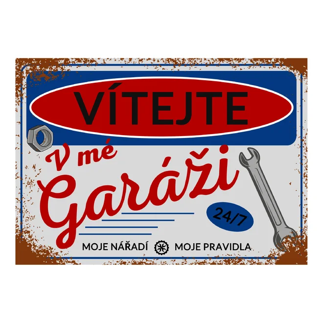 Cedulka - Vítejte v mé garáži