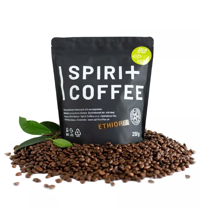 BIO Zrnková káva Spirit Coffee "Ethiopia SIDAMO Grade 2"