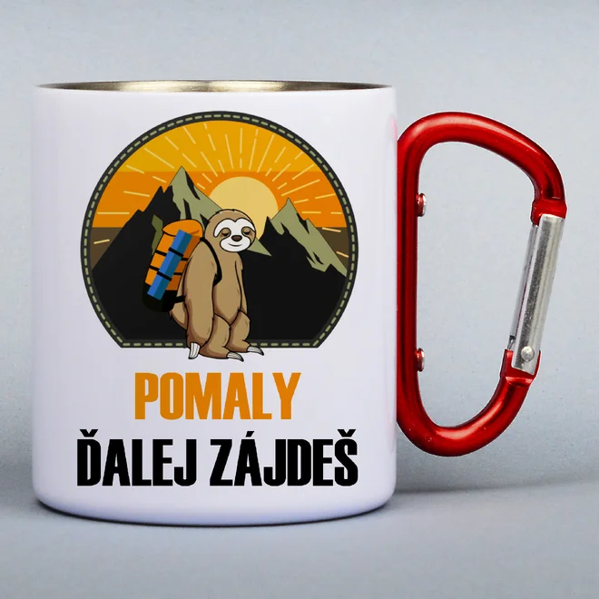 300 ml Turistický nerezový termohrnček "Pomaly ďalej zájdeš"