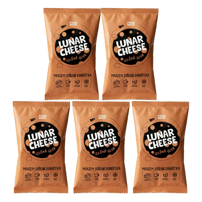 5 x 25 g Balenie mrazom sušeného syra Lunar Cheese (údená niva)