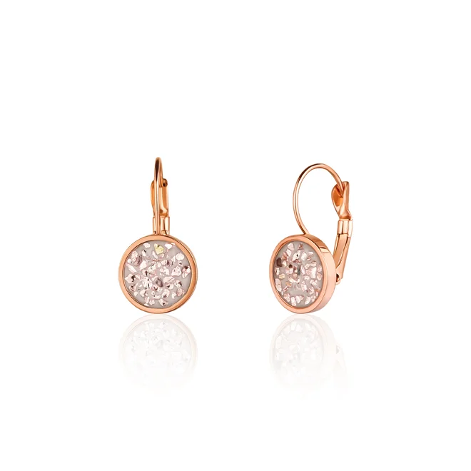 Rose gold visací náušnice