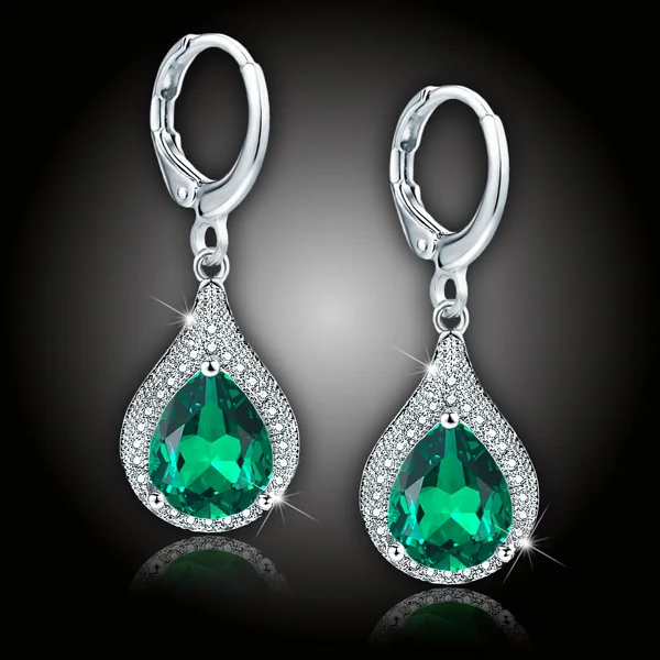 Náušnice Brillance Priscilla Smaragd Green
