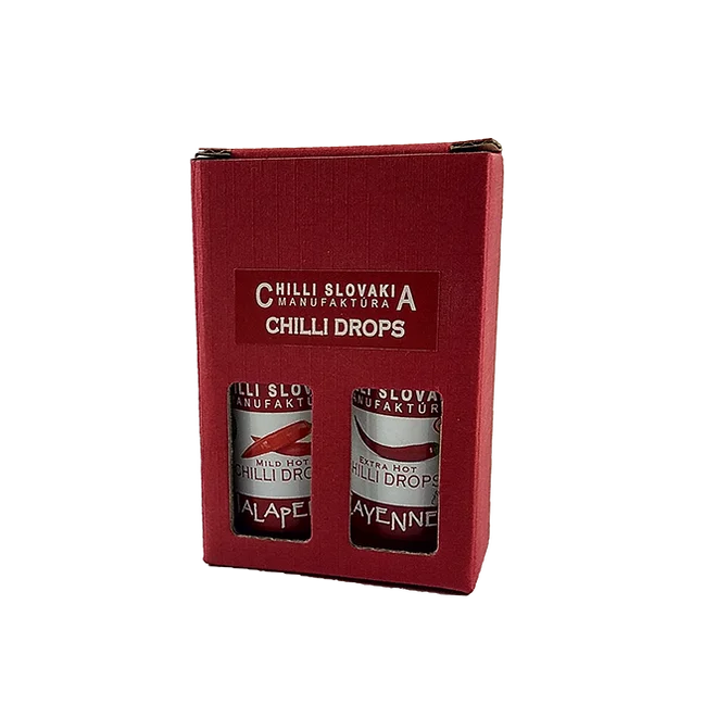 2-dielne Darčekové mini balenie chilli drops Jalapeňo / Cayene (jemne pálivé) (2 x 20ml)