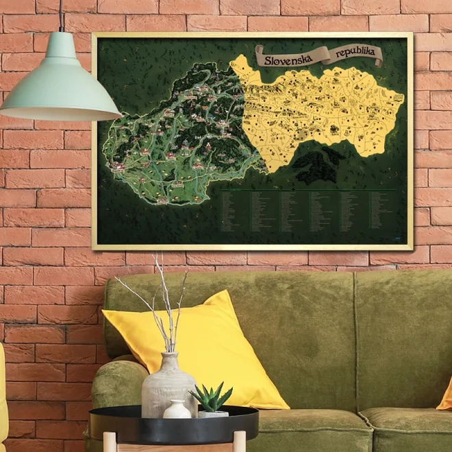 Stieracia mapa Slovenska DELUXE XL (zlatá)