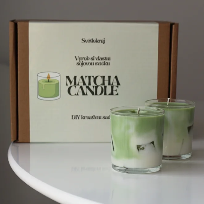 Kreatívna sada na výrobu 2 sviečok "Matcha Candle" (veľká)