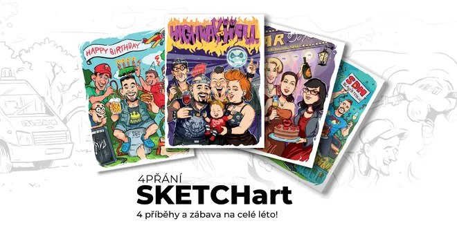 4ks SKETCHart - 4 originální přání