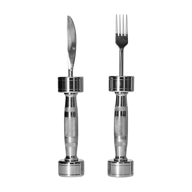 2 x 1 kg Príbor pre fitness nadšencov Fitloon (vidlička+nôž)