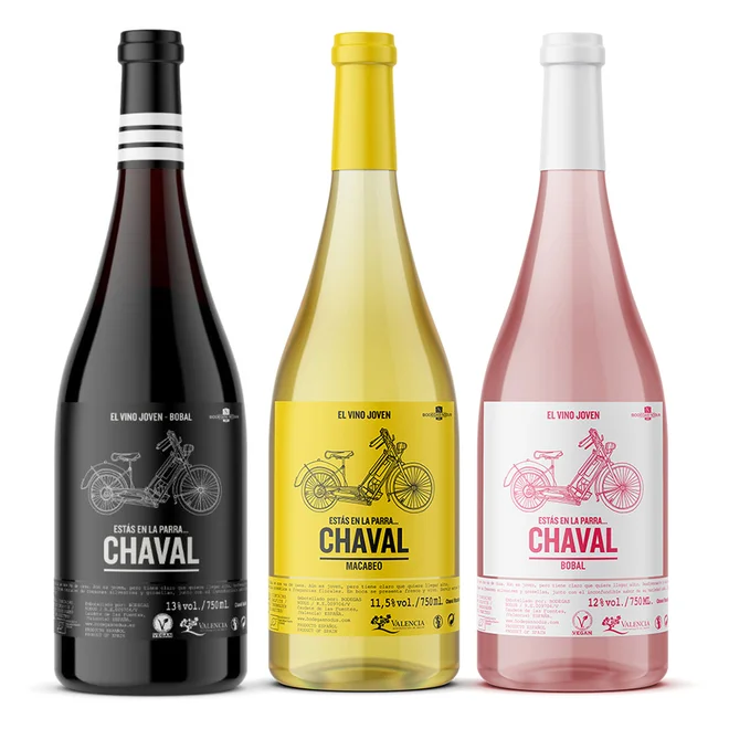 Chaval Blanco Macabeo + Chaval Rosado + Chaval Tinto