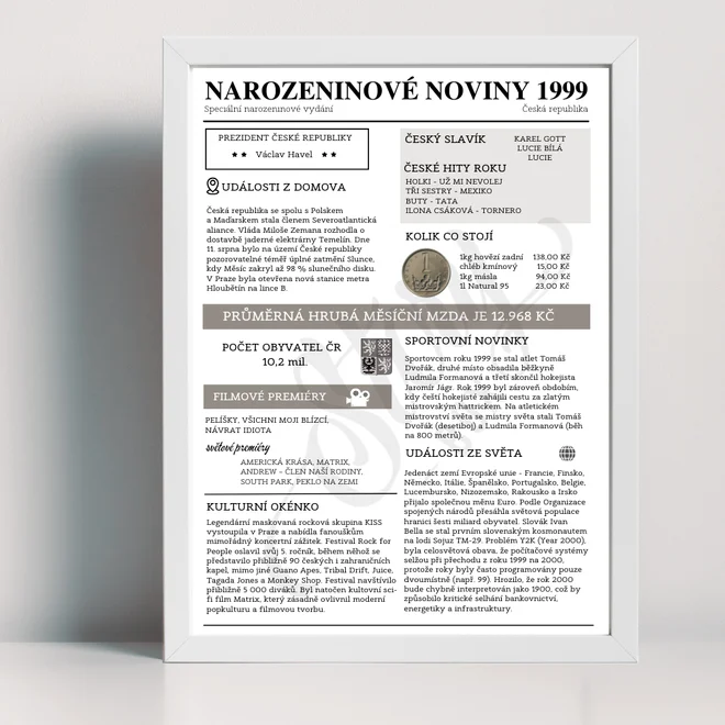 Narozeninové noviny 1999