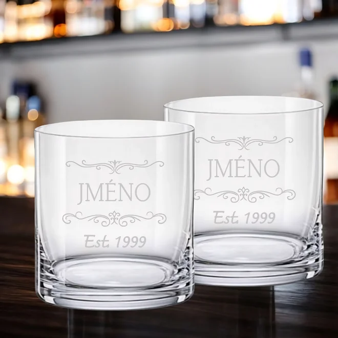 Sklenice na whiskey (jméno + rok)