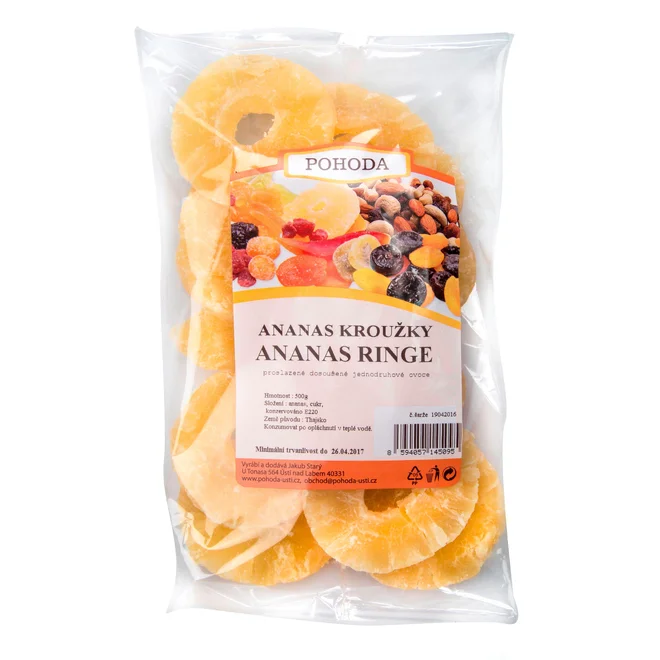 Ananas kroužky, 500 g