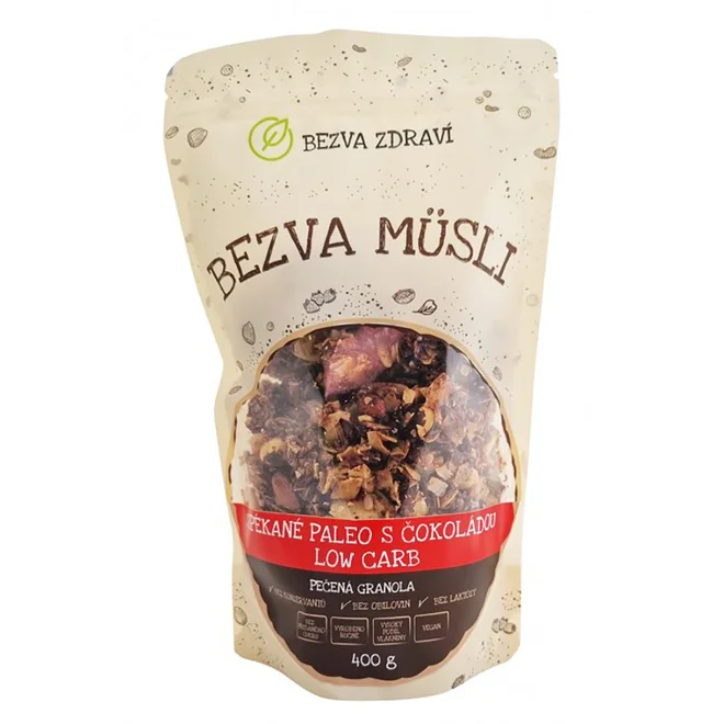 Bezva müsli "Spékané paleo s čokoládou lowcarb" (400 g)