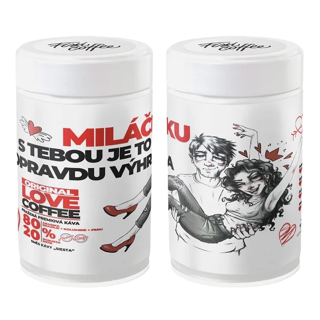 250 g Káva z českej pražiarne v tubuse "Miláčku - S tebou je to opravdu výhra"