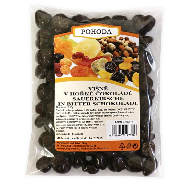 Višně v hořké čokoládě, 250 g