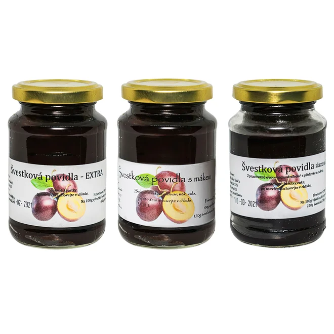 Švestkový mix (švestková extra, švestková s mákem, švestková slazená)