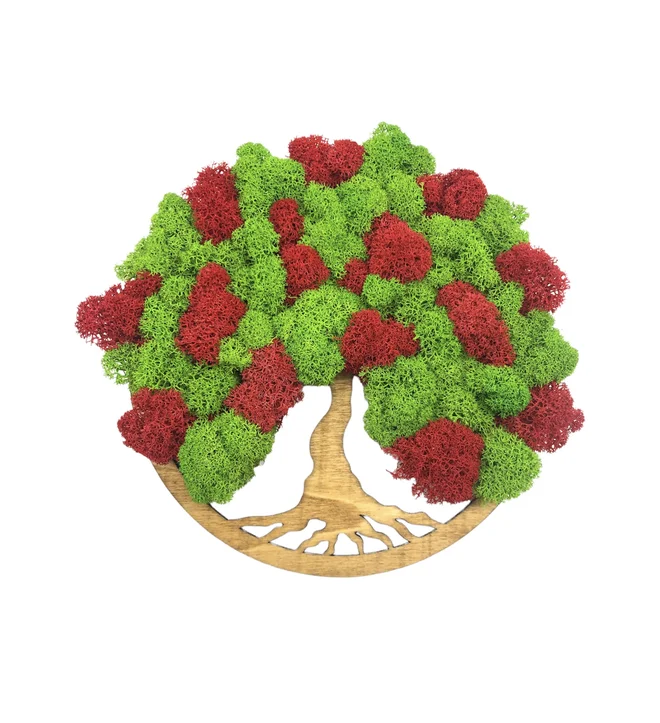 Machový obraz Simple Double Red "Strom života" (20 cm)