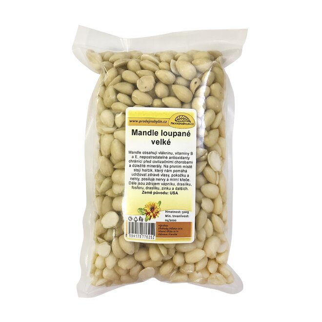Mandle loupané velké, 500 g