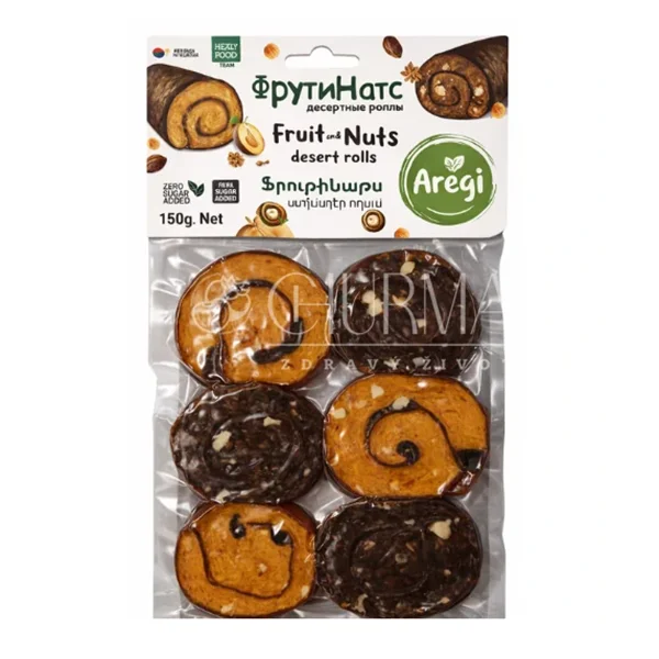 Aregi Fruit and Nuts Desert Rolls, 150 g