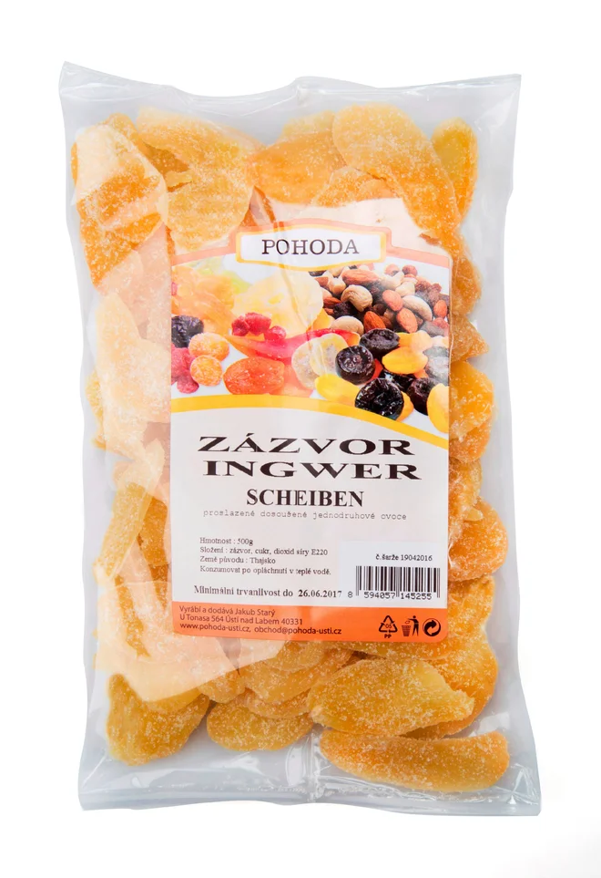 500 g Zázvor plátky sladené