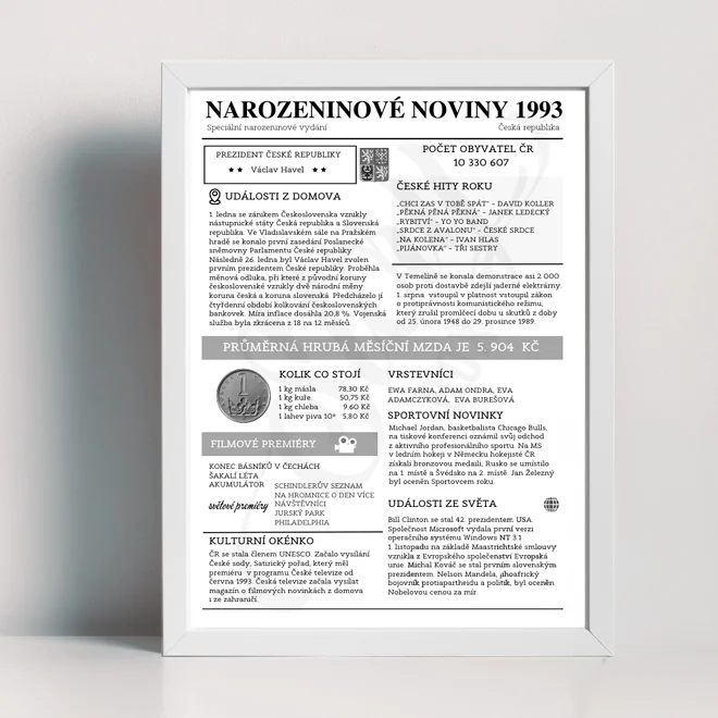 Narozeninové noviny 1993