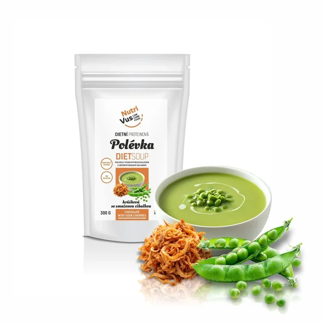 Dietní polévka - hrachová se smaženou cibulkou