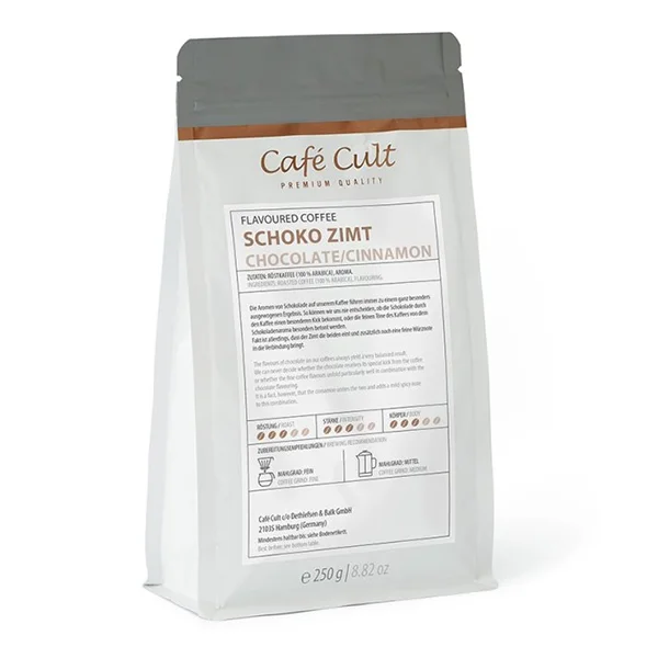 250 g Zrnková káva "Café Cult" (ochutená - čokoláda a škorica)