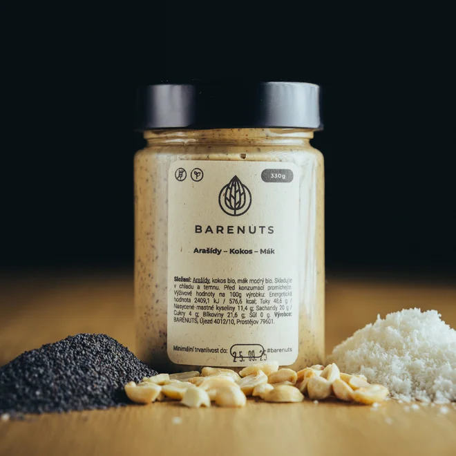 Makový krém (arašídy, kokos a modrý mák), 330 g
