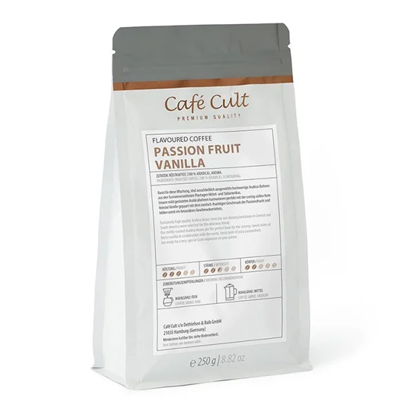 250 g Zrnková káva "Café Cult" (ochutená - mučenka a vanilka)