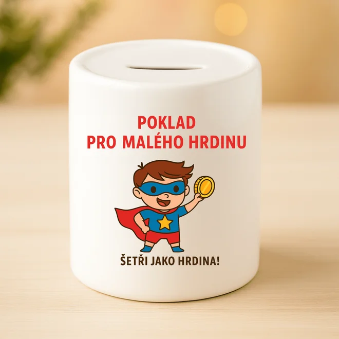 Keramická pokladnička - Poklad pro malého hrdinu