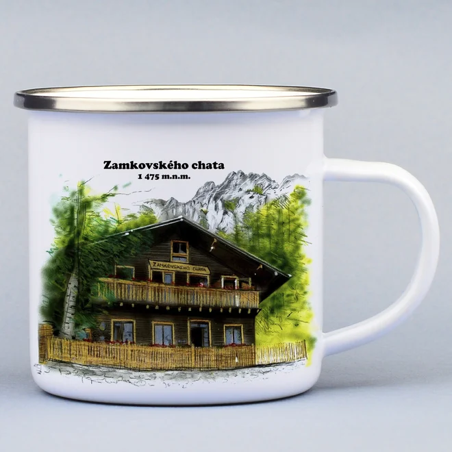 330 ml Turistický smaltovaný hrnček "Zamkovského chata"