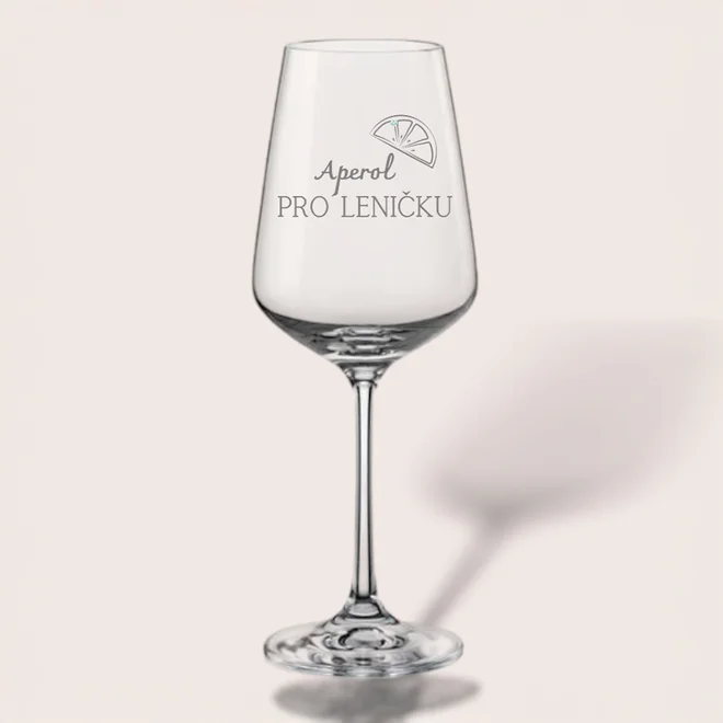 Sklenice na Aperol s vlastním textem (s kamínkem Swarovski)