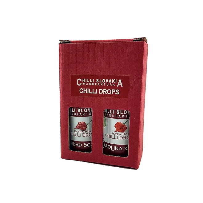 2-dielne Darčekové mini balenie chilli drops Trinidad Scorpion / Carolina Reaper (extra pálivé) (2 x 20 ml)